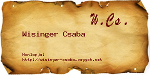 Wisinger Csaba névjegykártya